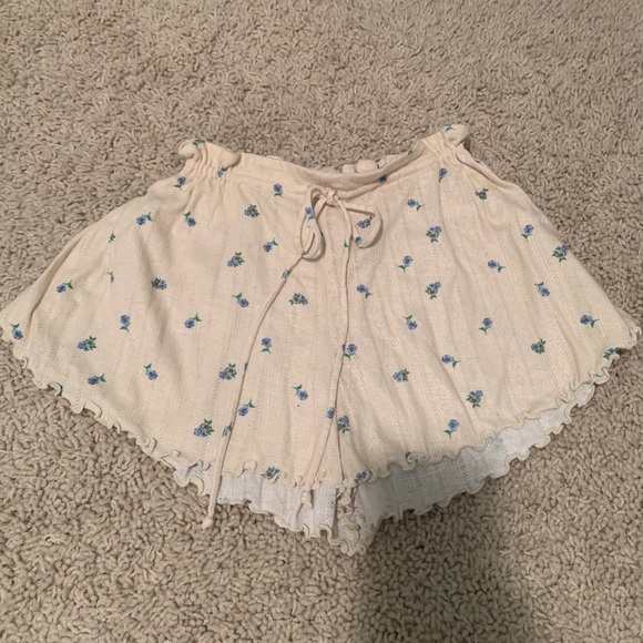 For Love And Lemons Pants - For Love & Lemons Cottagecore Pointelle Shorts